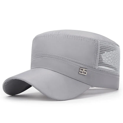 military cap flat top hat men's baseball hat spring summer men's outdoor sunshade mesh hat