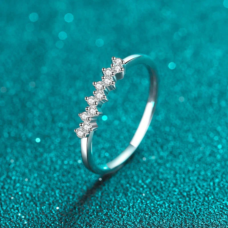 Full 1.5mm D Moissanite Rings for Women 925 Sterling Silver Lab Diamond Wedding Ring Stackable Ring Band Gemstone