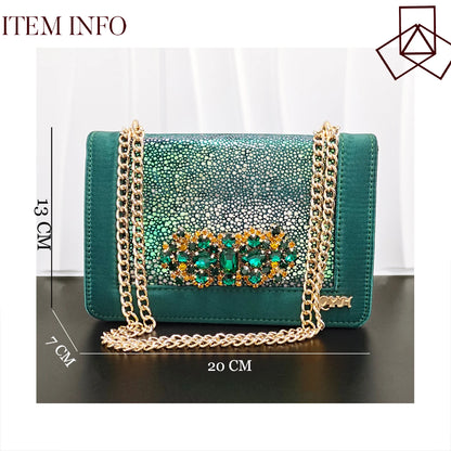 2026 New Green Elegant Women's High Heels Shoes  & Bag Set Rhinestone-Embellished Designer Shoes Perfect for Special Occasionss