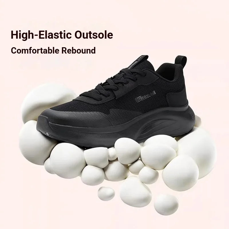 Men's Casual shoes Soft Sole Resilience Comfortable Breathable Pantshoes Black White Mesh Male Sneakers 672616702