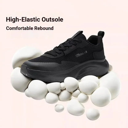 Men's Casual shoes Soft Sole Resilience Comfortable Breathable Pantshoes Black White Mesh Male Sneakers 672616702