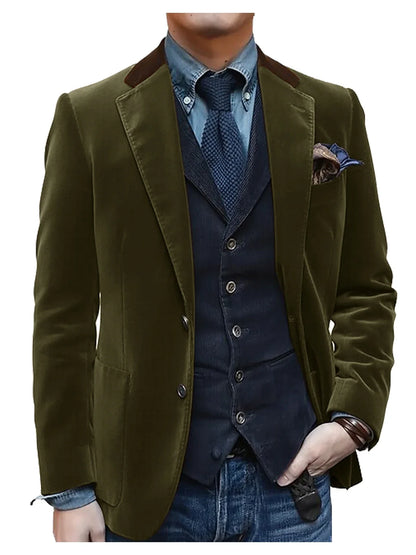 Vintage Red Velvet Suit Blazer For Men Elegant Casual Sports Jacket Man Jackets Mens Clothing Men's Male Coats