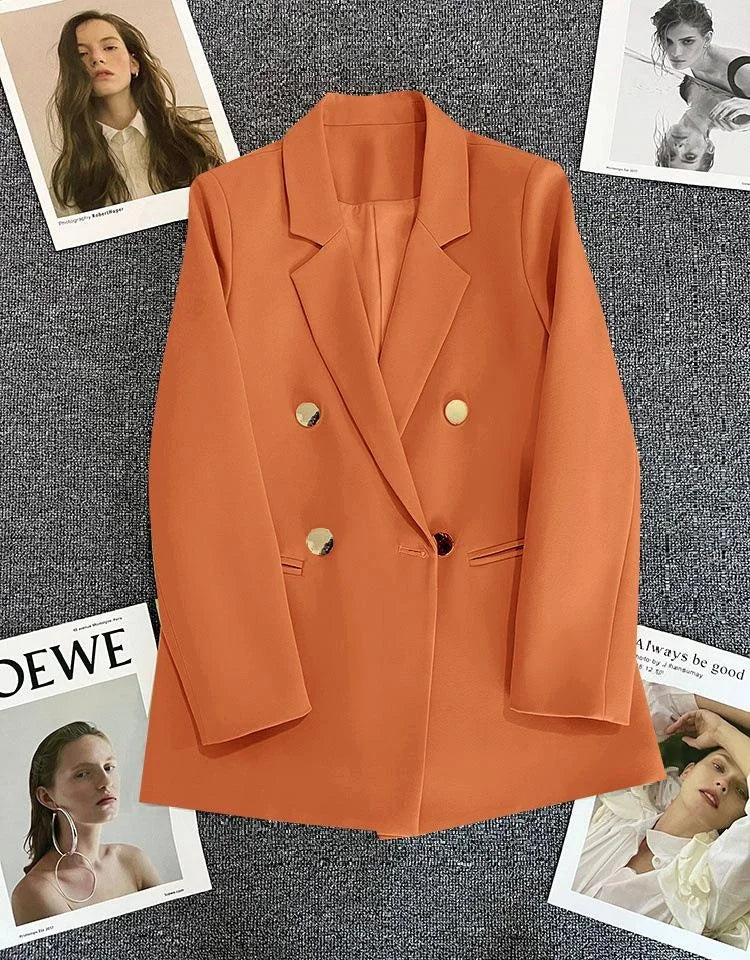 Women's Casual  Jaet Coat 22 Colors Small Suit Outerwear Long Sve Commute Sle Pure Color Spring Season