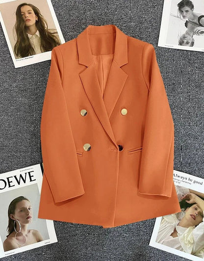 Women's Casual  Jaet Coat 22 Colors Small Suit Outerwear Long Sve Commute Sle Pure Color Spring Season