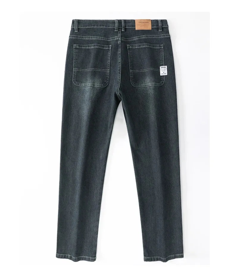 2026 New Spring and Autumn Men's Jeans, Loose, Comfortable, Straight, Business Casual, Versatile Wide-leg Business Trousers