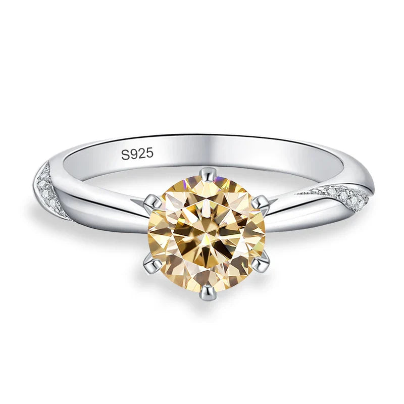 0.5ct 1ct 2ct Blue Pink Grey Moissanite Rings Gifts for Women 925 Sterling Silver Wedding Band Women's Ring Woman Rings