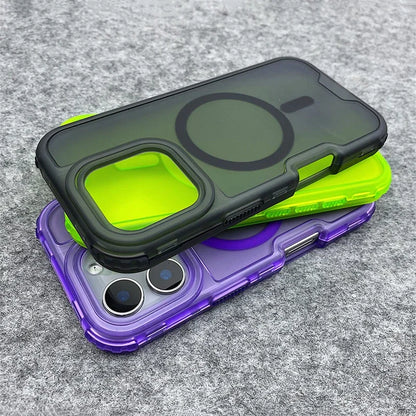 Trendy 3IN1 Magnetic Shockproof Case for IPhone 17 16 15 14 13 12 Pro Max Frosted Slim Clear Translucent Wireless Charging Cover