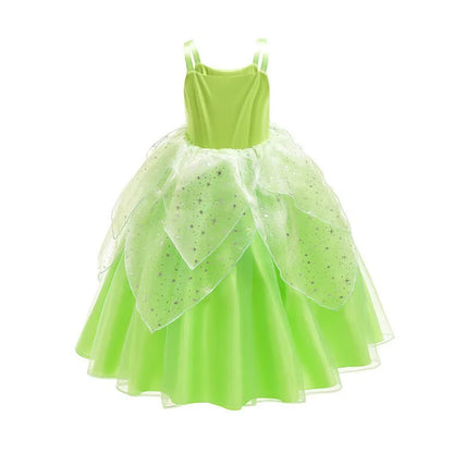 Girls Fairy Dress Up Kids Princess Green Flower Fairy Dress With Wings Princess Costume Party Tinkerbell Tinker Bell Dresses