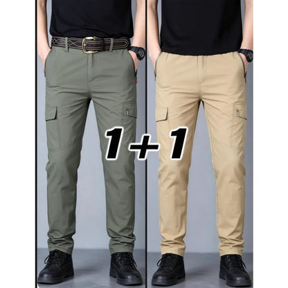Men's Summer Tactical Cargo Pants Lightweight Casual Waterproof 2Pieces Casual Pants Wear-resisting Multi-pocket Outdoor Hiking