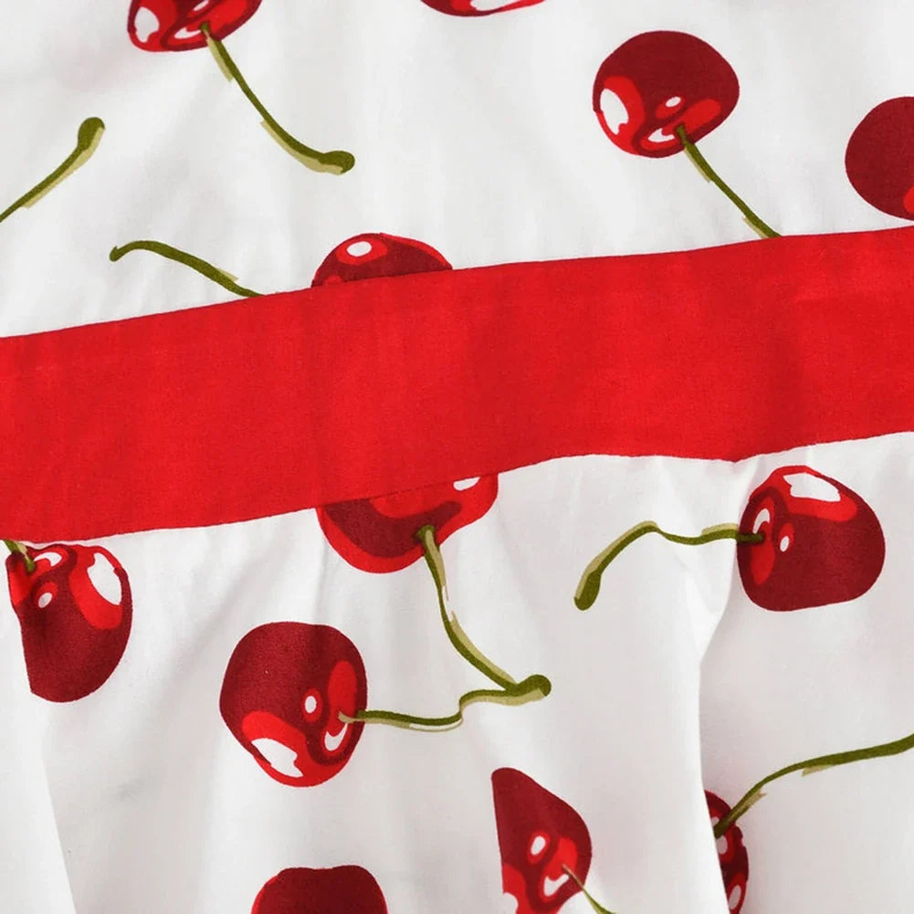LPATTERN Girls' Vintage Rockabilly Dress Party Retro Polka Dot Floral Pattern A-line Dresses Pleated Skirt Knee-Length for 4-10Y