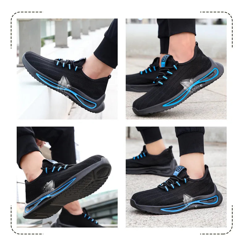 summer safety construction shoes breathable work shoes Indestructible Sneakers Unisex Men Safety Shoes For Work With Steel Toe