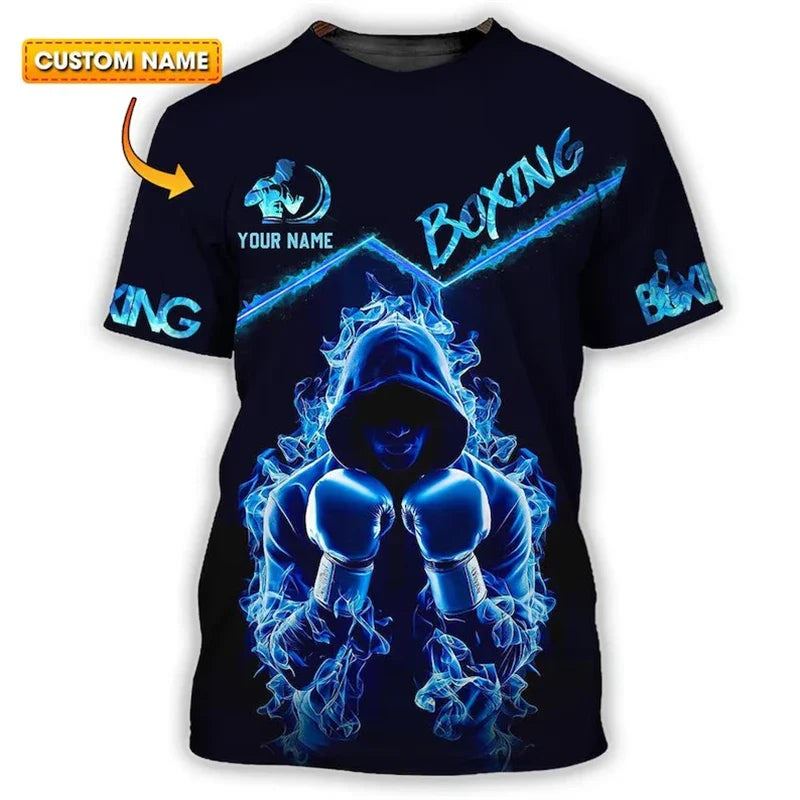 Muscle Pitbull Boxing T-shirt For Men Sports Training Breathable T Shirts Boxing Hobby Children Summer DIY Custom Name Tee