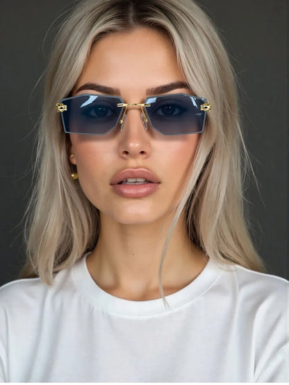 2026 Rimless Sunglasses Women Vintage Luxury Fashion Glasses Shades Dropshipping Luxe Lentes De Sol Mujer Lunette Soleil Femme