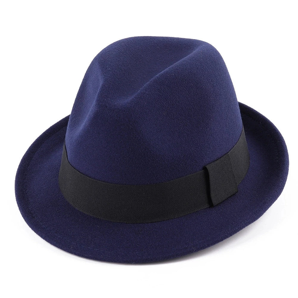 British Style Classic Jazz Hats Autumn and Winter New Women's Woolen Hat Men's Felt Warm Hat Stage Performance Hat