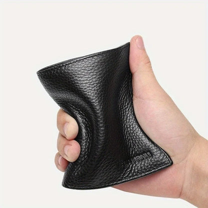 Portefeuilles courts verticaux pour hommes en cuir véritable, portefeuille anti-RFID pour hommes, porte-monnaie, porte-cartes fin, petite bourse minimaliste