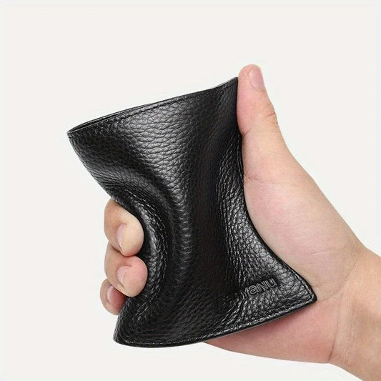 Portefeuilles courts verticaux pour hommes en cuir véritable, portefeuille anti-RFID pour hommes, porte-monnaie, porte-cartes fin, petite bourse minimaliste