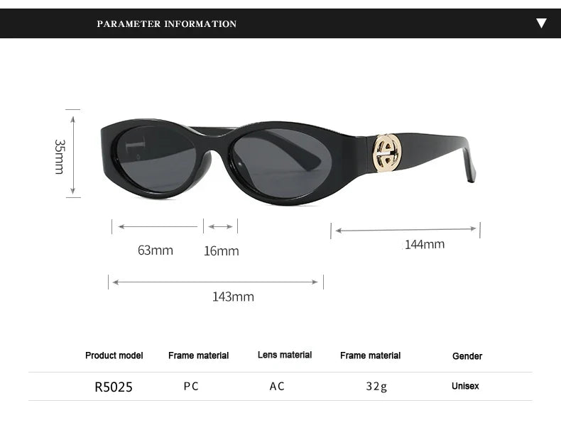 Cycling New Fashion Small Oval Sunglasses Vintage Men Women Personlity Small Frame Shades Sun Glasses Latest Popular UV400