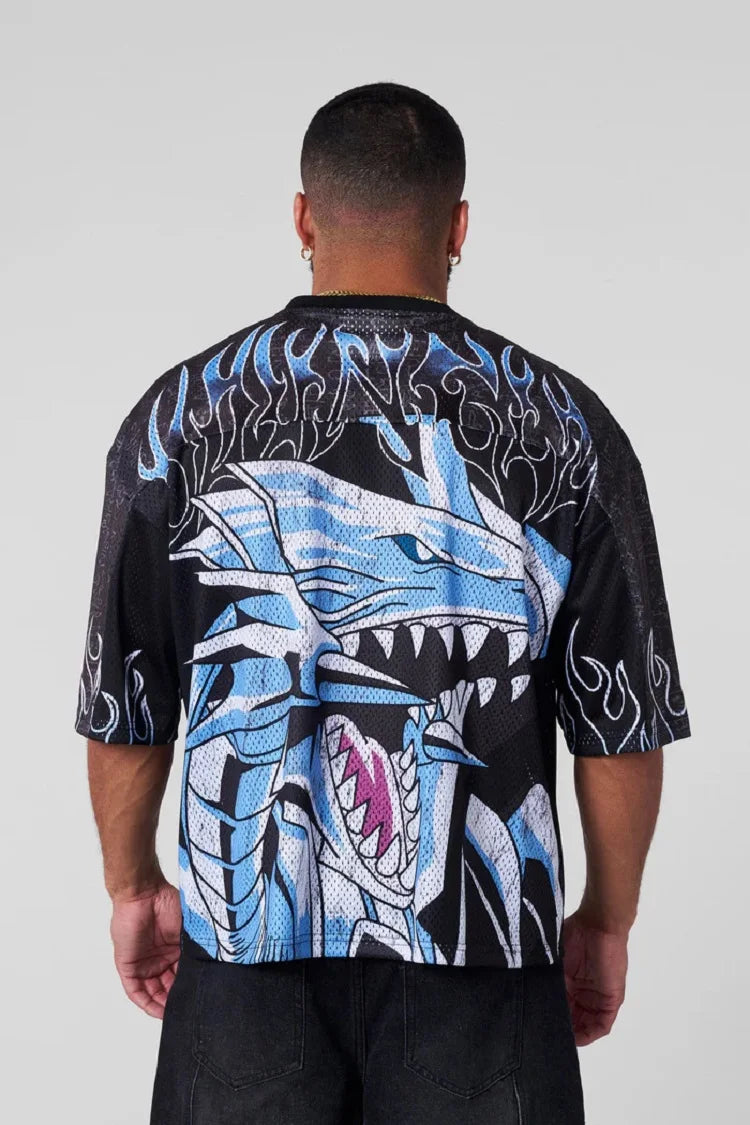 New  Big T-shirt Xia Xin American Joint Yu-gi-wang Super Jogger Street Gym Sports Loose Holes Casual Couple Trend Short Sleeves