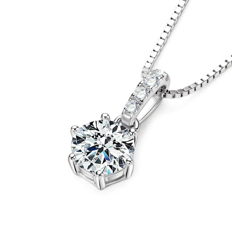 D VVS1 Moissanite Necklace Diamond Pendent 1CT-2CT with Certified 925 Sterling Silver Necklaces for Women Dainty Gifts