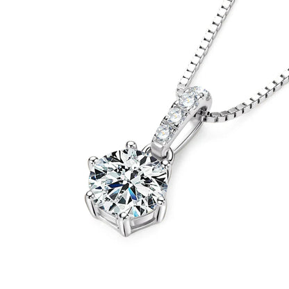 D VVS1 Moissanite Necklace Diamond Pendent 1CT-2CT with Certified 925 Sterling Silver Necklaces for Women Dainty Gifts