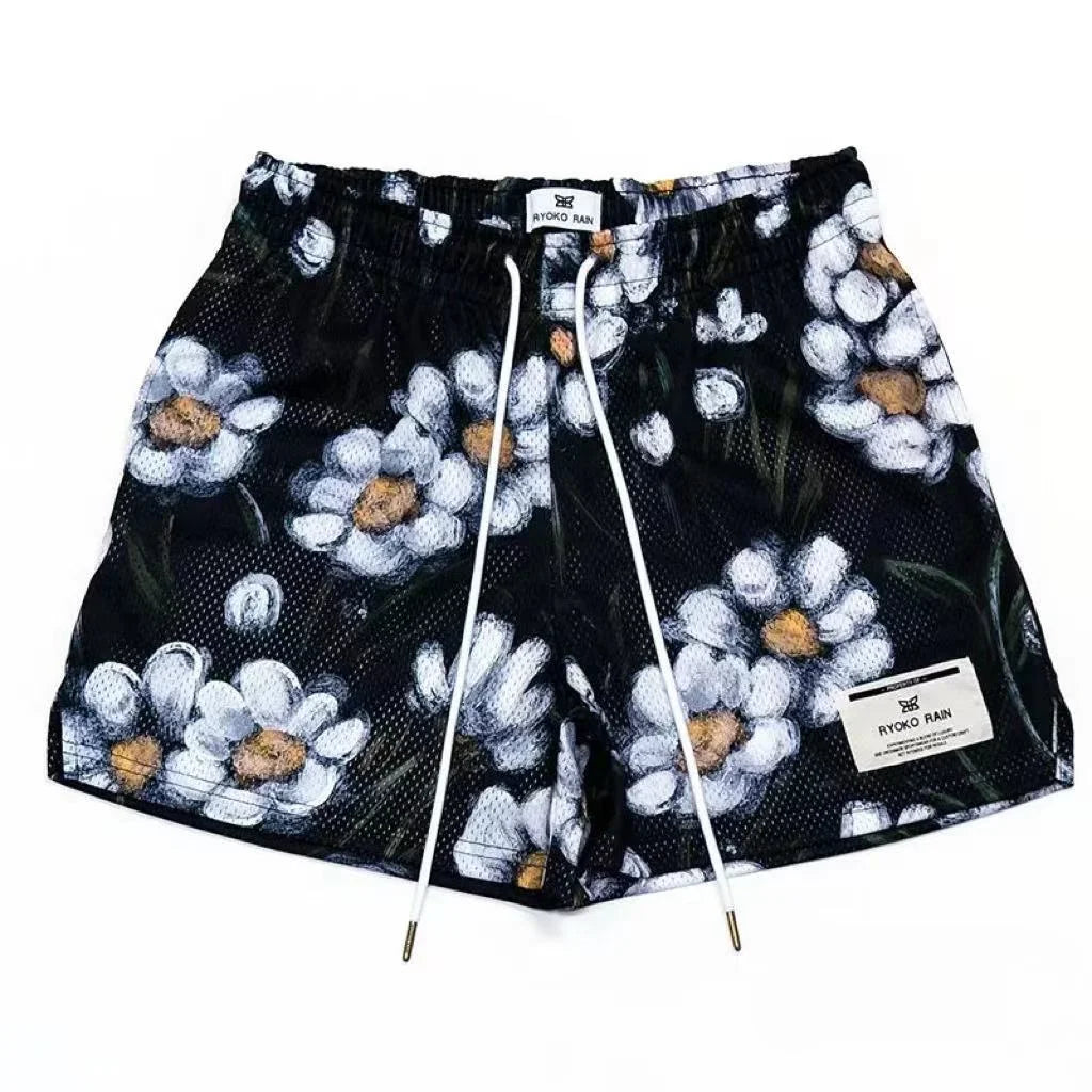 Mens Motorcycle Trend Casual Sports Shorts Gym Fitness Quick Dry Mesh Beach Basketball Jogger Short Pants Sweatpants Bottoms