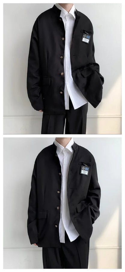 Spring Men's Casual Jacket Small Suit Japanese Style DK Uniform Student Coat Gakuran Youth Fashion Clothing