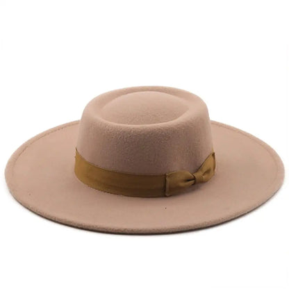 Fashion Retro Bow Ladies Cap Women Bowler Hat Derby Hat Fedora Wide Brim