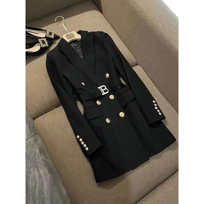 Design Sense Niche Waist Skirt Small Man Medium Length Celebrity Suit Dress Female Superior Sense of Temperament Balmain 2024