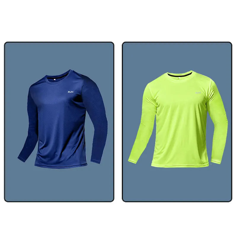 Men Long Sleeve Sport T-shirt Quick Dry Running Shirt Breathable Anti-sweat Top Gym T Shirt Men Fitness Gym Clothing Men 2023