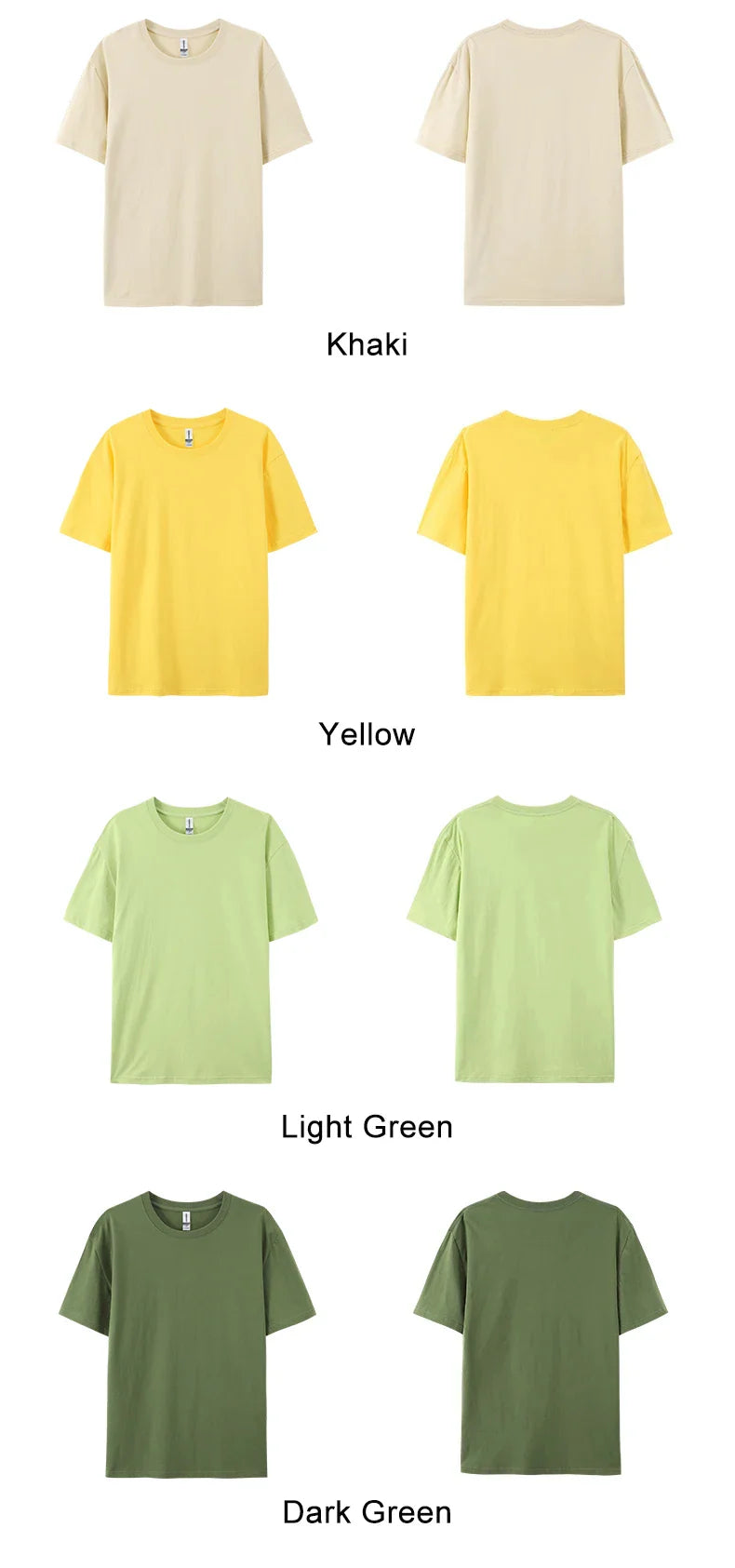 100% Cotton Solid Tshirts Men Woman Short Sleeve Fashion Brand Trend Casual Soft Clothing Tees Customized Products Summer Tops