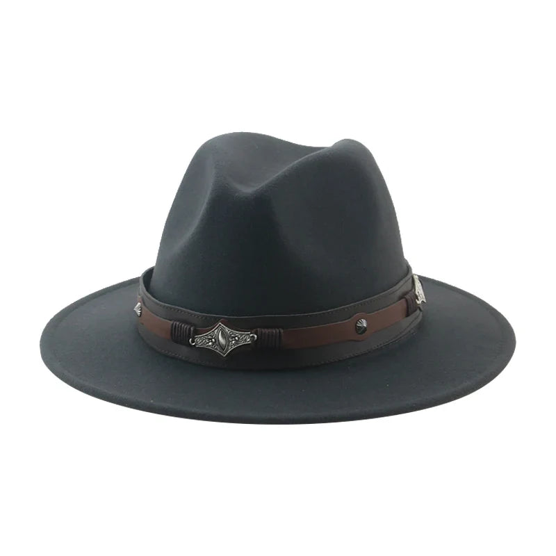 Hat Fedora Hats for Women Hats for Men Cowboy Hat Caps Big Size 62cm Western Cowboy Belt Cow Bands Fedoras Chapeau Feutre Homme