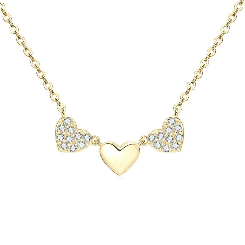 GRA Certified Full Round Moissanite Delicate Love Heart Pendant Necklace for Women 14K Gold Filled Fine Jewelry Gifts