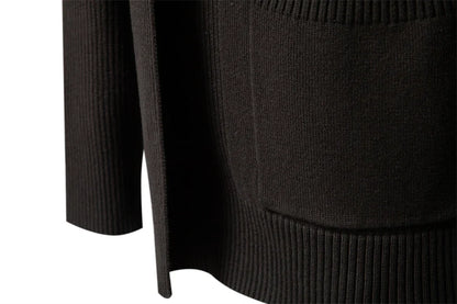 2023 New Winter Cotton Cardigan for Men Quality Mens Sweater Fashion Turn Down Collar Knitted Sweaters for Men