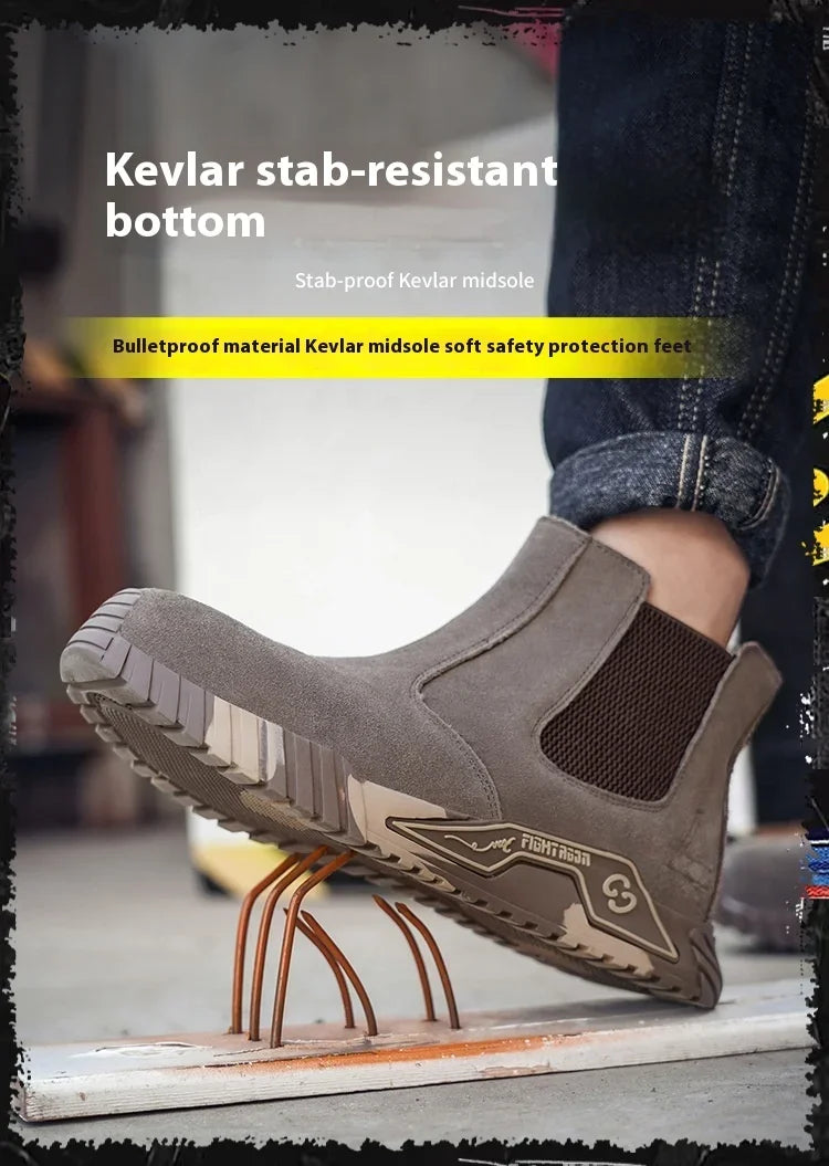 steel toe work boots for men industrial construction work protection shoes anti smash anti puncture safety shoes without laces