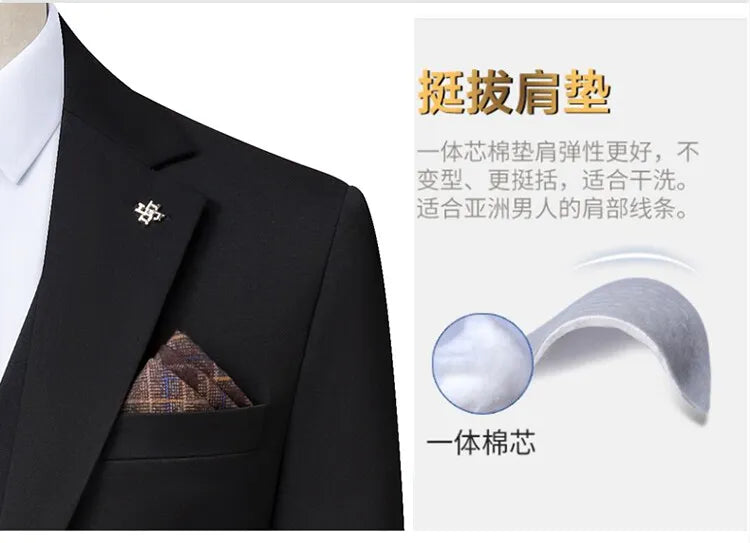2025 High Quality Fashion Handsome Everything Fashion Business Leisure Has a Single West Two Sets Three Sets