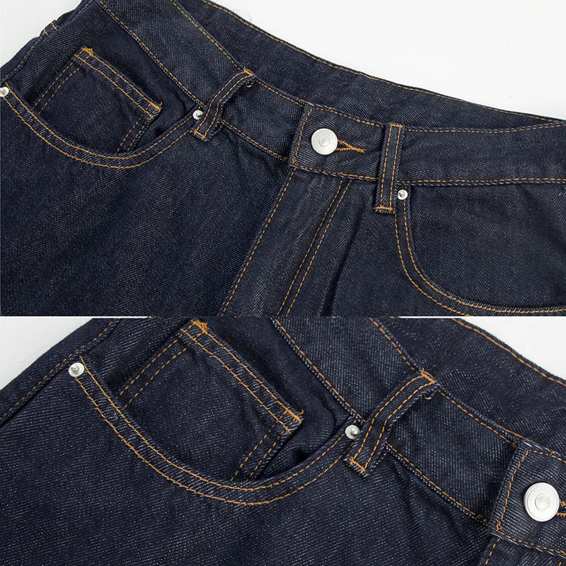 Korean Version New Denim Jeans Retro Men'S Casual Pants High Street Wide Leg Pants Loose Straight Leg Pants