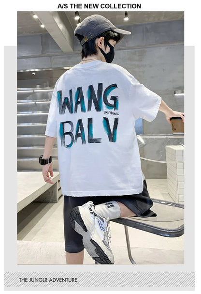 Summer Boys Top and Bottom Tracksuit Set Kids Casual Clothing Set Tweens Child Causal Streetwear Outfits Teenager Luxury Clothes