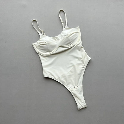 Sexy Cut Out Underwired Women Swimwear One Piece Swimsuit Female Extreme String Mini Micro Thong Bather Bathing Suit Swim V7744