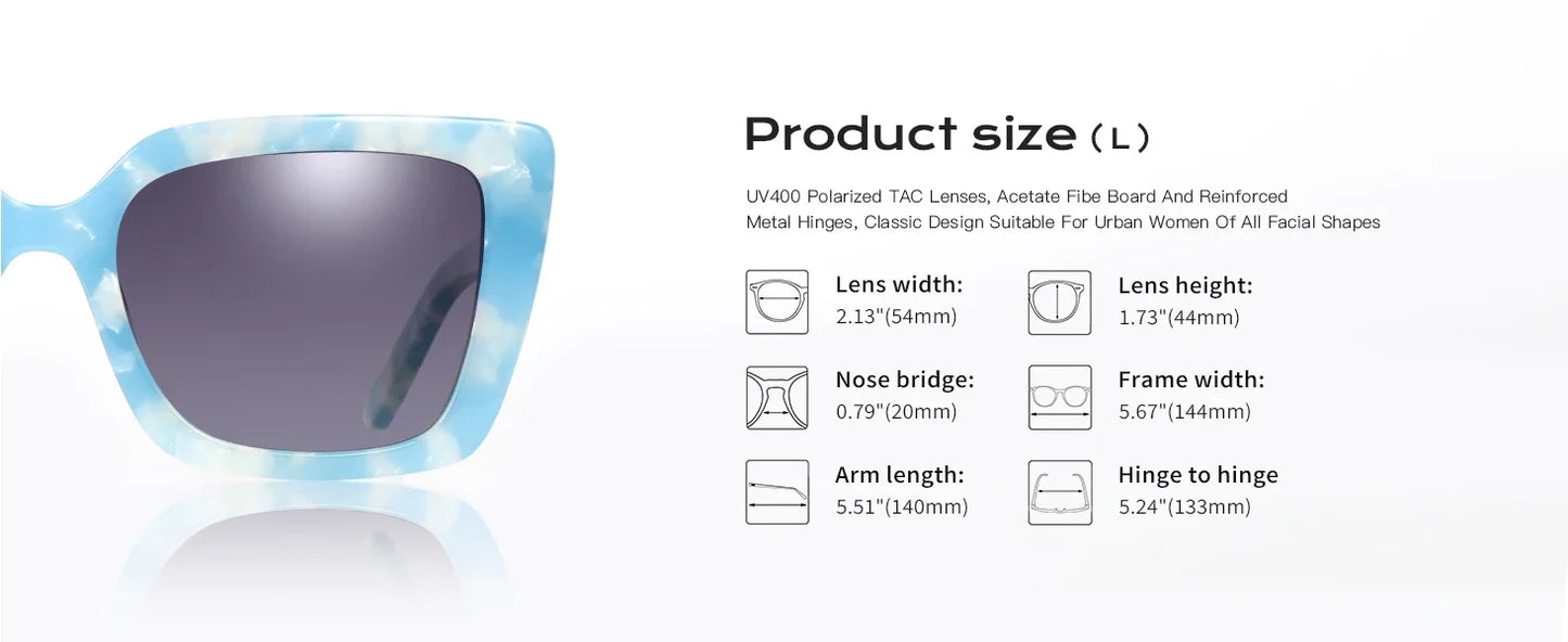 Fashion Butterfly Polarized Sunglasses Women Thick Frame UV400 Protection Acetate Sun Glasses for Ladies Shopping Gift
