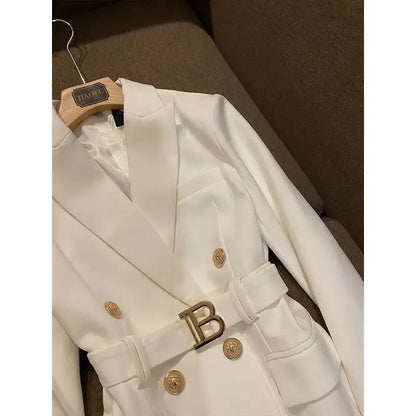 Design Sense Niche Waist Skirt Small Man Medium Length Celebrity Suit Dress Female Superior Sense of Temperament Balmain 2024