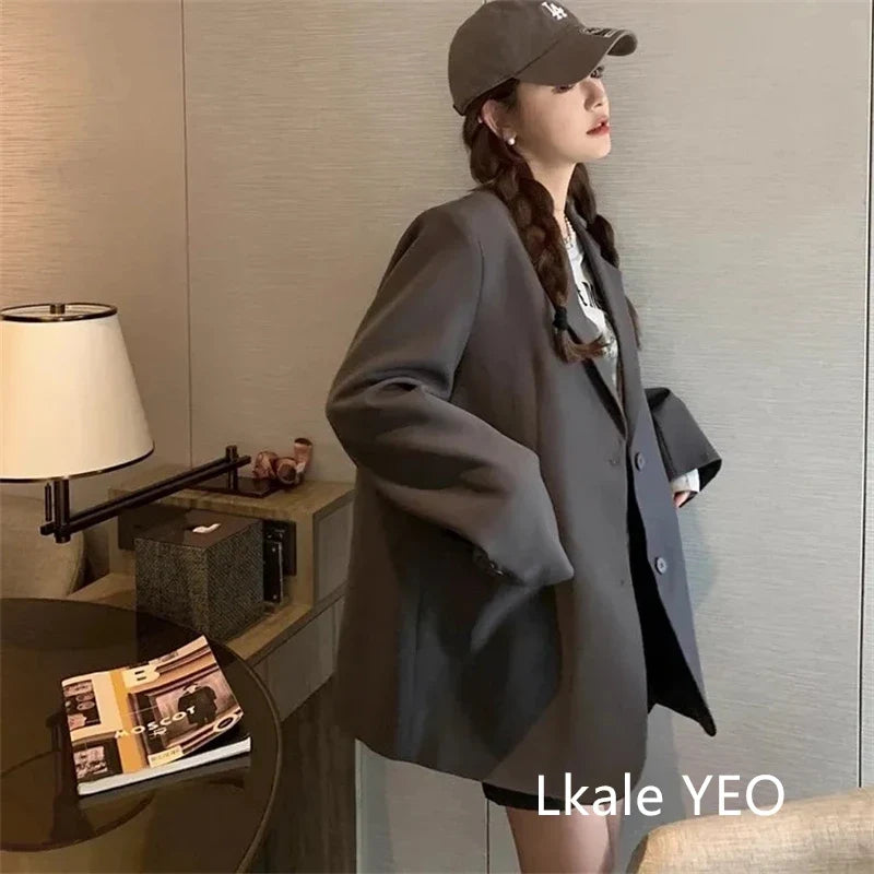 Women's Suit Coat 2025 Spring Autumn Temperament Split Design Sense Ladies Blazer Jacket Elegant Korean Version Lady Outerwear