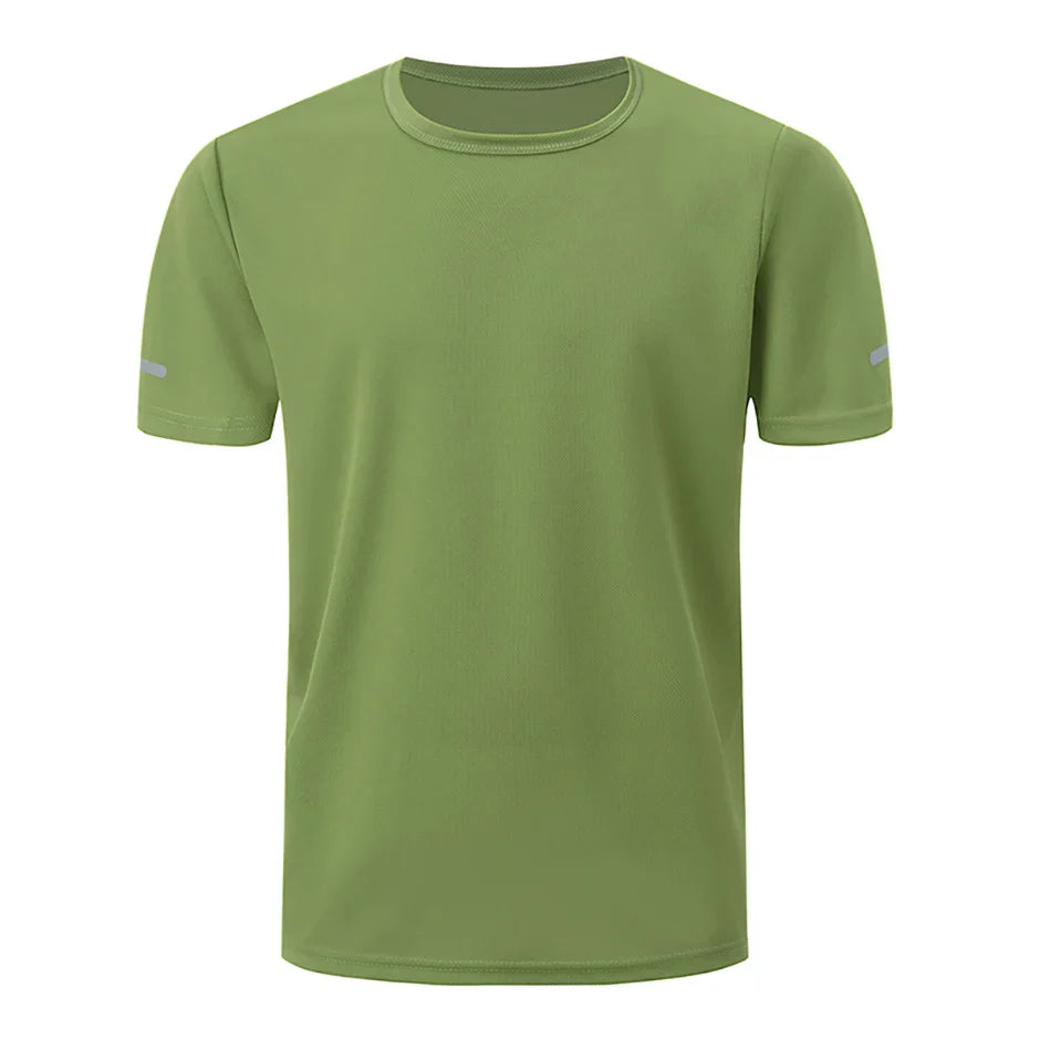 2/4/6Piece Four Seasons Men's Solid Color Round Neck Short Sleeve Top With Printed Cuffs Youth Sports And Leisure T-shirt trendy