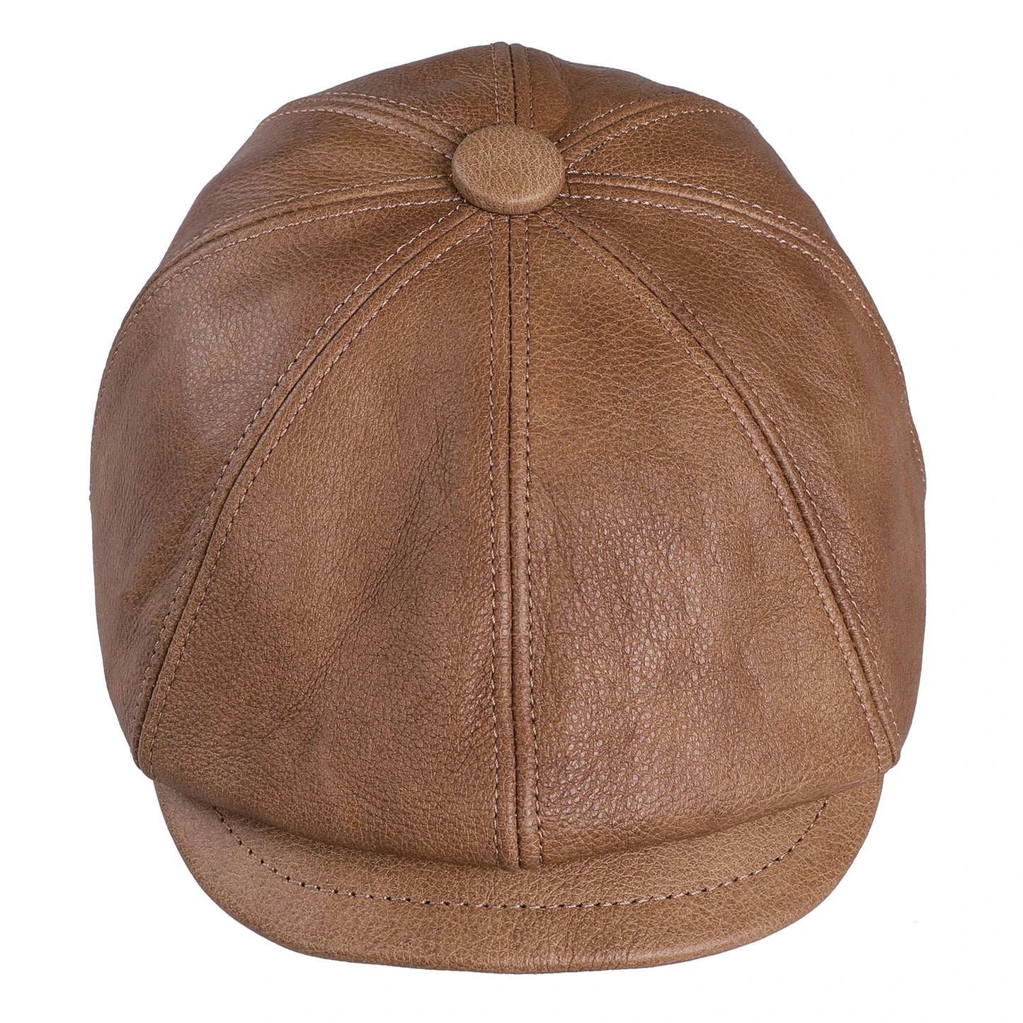 Men's Newsboy Flat Cap 100% Genuine Cowhide Leather Gatsby Ivy Golf Cabbie Driving Hat 8 Panels Classic Design