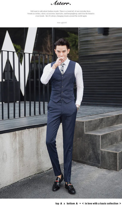27 Colors ( Blazer + Vest + Pants ) Boutique Fashion Plaid Formal Office Business Mens Suit Three Pieces Groom's Wedding Dress