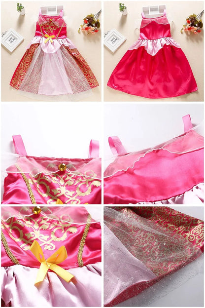 Children Princess Costume Party Fancy Flower Vestido New 2024 Christmas Birthday Carnival Dress Up Rapunzel Belle Disguise Frock