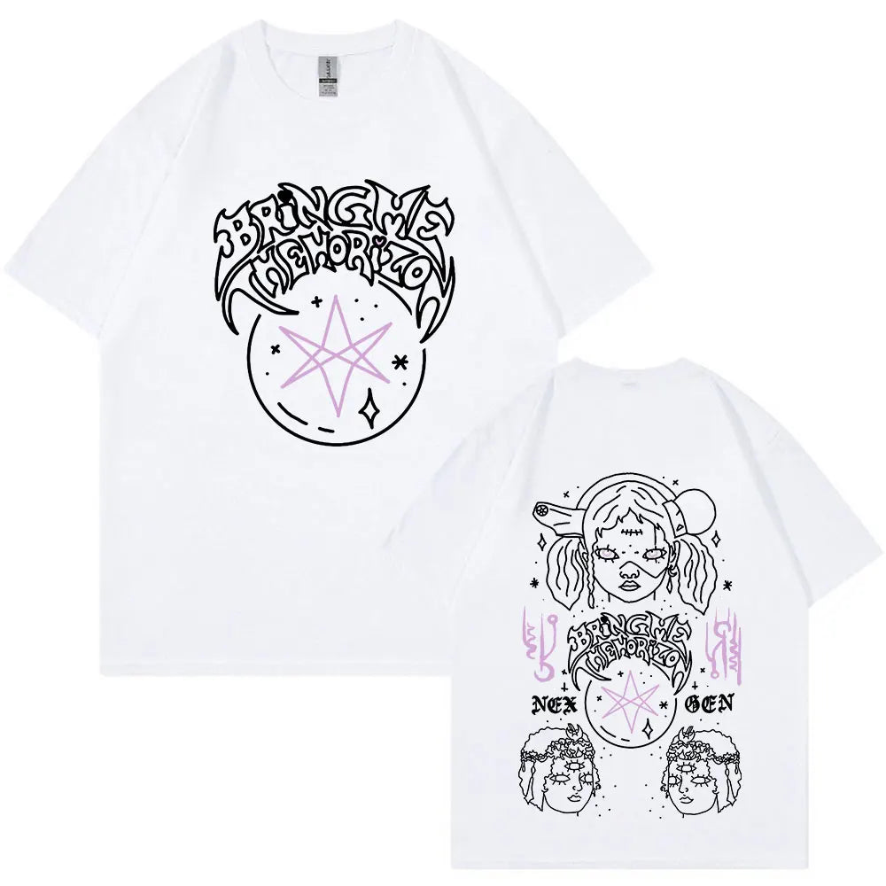 BringMe TheHorizon Album Post Human Nex Gen T-shirt Heavy Metal Rock Band T-shirt Men Fashion Hip Hop Short Sleeve T-shirts