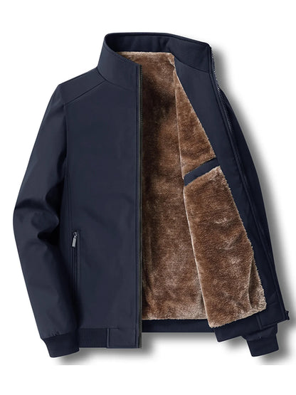 New Autumn and Winter Velvet Jacket Men's Stand-Up Collar Cotton Padded Thickened Warm Casual Jacket