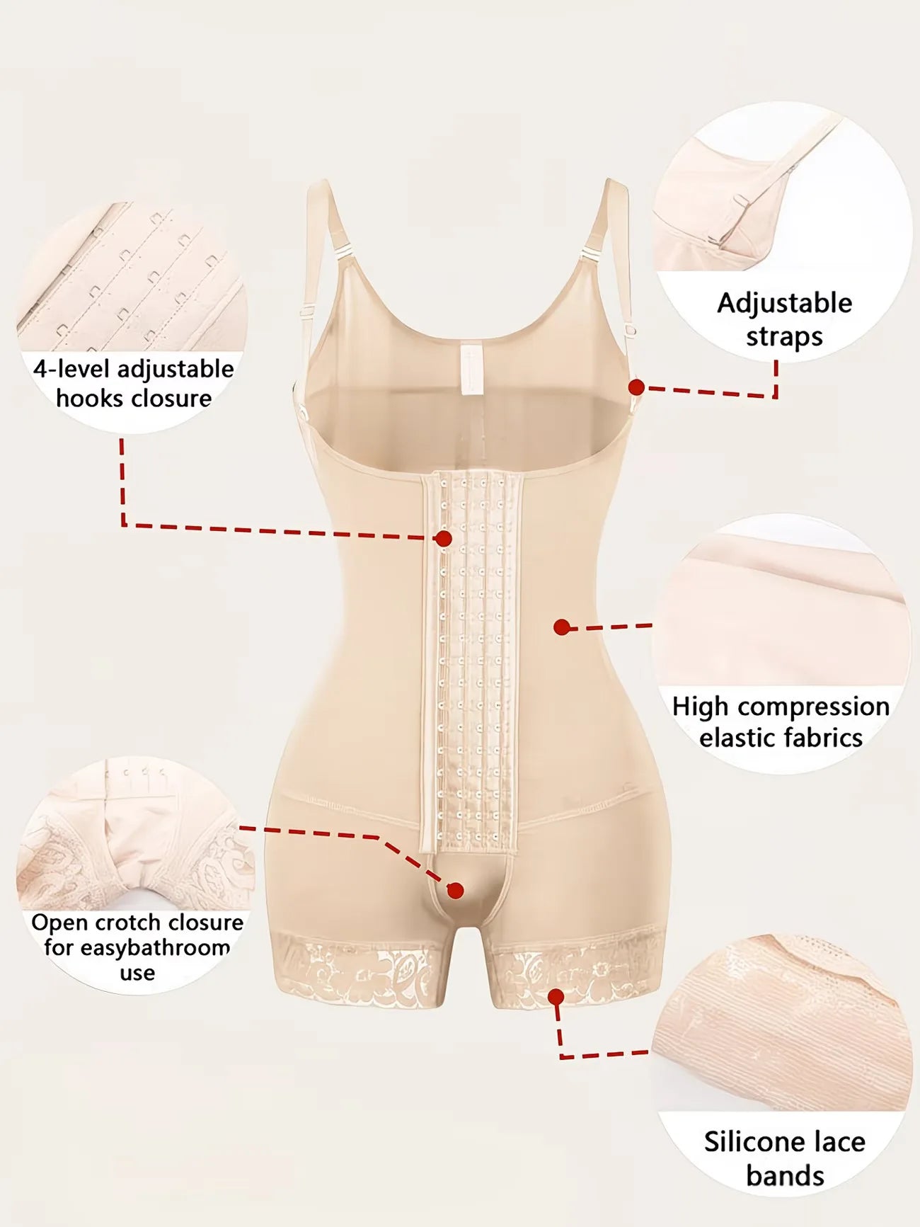 Colombian Shapewear: Waist-Slimming & Butt-Lifting Strapless, Hook-and-Eye Closure, High-Waisted Design with Firm Tummy Control