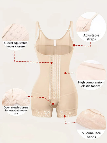 Colombian Shapewear: Waist-Slimming & Butt-Lifting Strapless, Hook-and-Eye Closure, High-Waisted Design with Firm Tummy Control