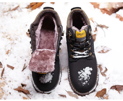 Natural Cow Leather Men’s Women Boots Handmade Retro Winter Autumn Shoes Ankle Snow Boots for Men Top Quality Shoes Dropshipping